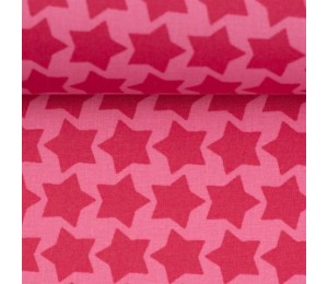 Textil Wachstuch - beschichtete Baumwolle Farbenmix Staaars rosa pink